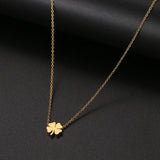 Stainless Steel Necklaces Minimalist Four-leaf Clover Geometric Style Fashion Chain Necklace for Women Collar Pendant Jewelry