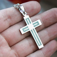 GLOW In the DARK Stainless Steel Cross Necklace