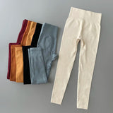 Ribbed Yoga High Waisted Seamless Womans Leggings