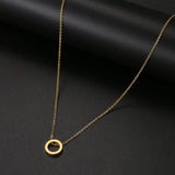 Stainless Steel Necklaces Minimalist Four-leaf Clover Geometric Style Fashion Chain Necklace for Women Collar Pendant Jewelry