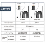 KERUI 2MP Single/Dual Lens Endoscope Camera Android Mini Inspection Camera for Iphone Waterproof Pipeline Borescope Type C IOS