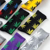 Maple Leaf Cotton Weed Socks