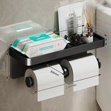 Aluminum Alloy Toilet Paper Holder Bathroom Wall Mount WC Paper Phone Holder Shelf Towel Roll shelf Accessories