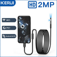 KERUI 2MP Single/Dual Lens Endoscope Camera Android Mini Inspection Camera for Iphone Waterproof Pipeline Borescope Type C IOS