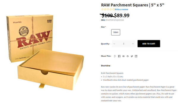RAW Parchment Squares | 5 x 5