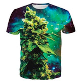 ONSEME Newest Galaxy Weed 3D T Shirt Unisex Hip Hop Tops Male Short Sleeve T Shirts Casual Tees