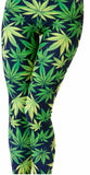 LEGGINGS leaf pattern green pants