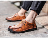 Handmade Leather Casual Shoes Flat Moccasins