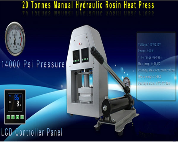 20 ton manual Hydraulic Rosin heat press 12cm*12cm