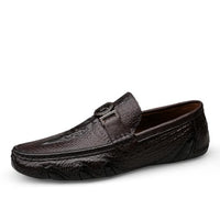 Handmade genuine leather slip-on moccasins