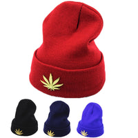 Skullies Beanies  hemp leaf
