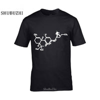 Fashion Men'S T Shirts Classical Cotton Homme Chemical Equation plant Smoke Grass Weed Pot Normal