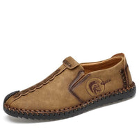 Men Loafers Split Leather Shoes Handmade Moccasins