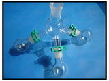 Lab Short-path Distillation Receiver with three 50ml flasks,lab glassware