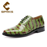 luxury imported crocodile skin handmade leather shoe