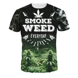 S-5XL T Shirt Summer Men Women 3d Print Smoke Weed Pattern T Shirt Camisetas Short Sleeves O-Neck Compression Tees Homme