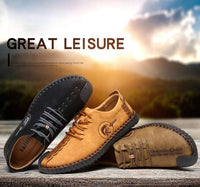 Men Loafers Split Leather Shoes Handmade Moccasins