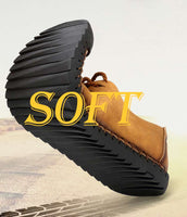 Men Loafers Split Leather Shoes Handmade Moccasins