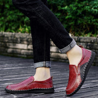 Genuine Handmade Leather Slip on Loafers black n Tan