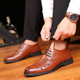 Wing Tip Shoes Genuine Leather Mens Handmade Shoes