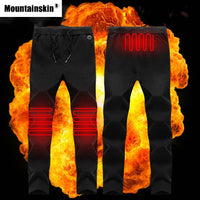 Mountainskin Mens USB Heating Pants Hiking Outdoor Sport Theraml Heat Winter Climbing Camping Trekking Skiing Male Trouser VA492