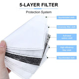 Face Mask Filter with Activated Carbon Breathing Filters For Adults and Children