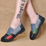 Handmade vintage women's leather retro loafers