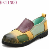 Handmade vintage women's leather retro loafers