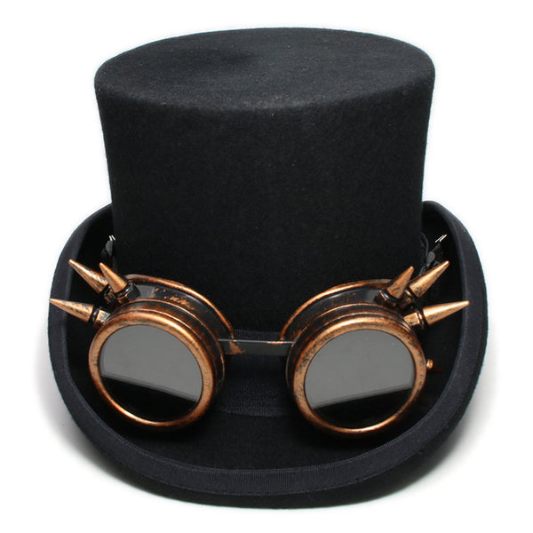 Steam Punk Top Hat With Copper Goggles